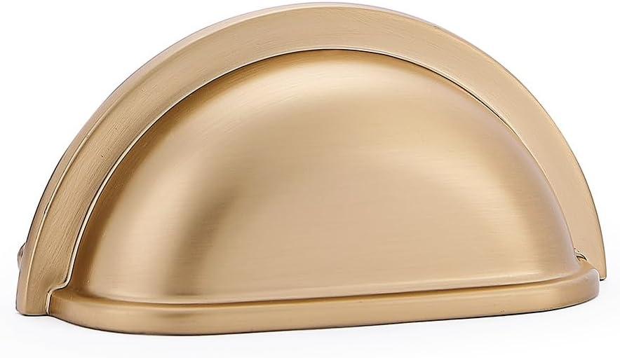 HARPOON Bin Cup Drawer Handles Hardware 5 Pack of Kitchen Cabinet Pulls, 3" Inch 76mm Champagne Gold