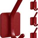 Paoli Heavy Duty Self Adhesive Hooks - Sturdy self Adhesive Hooks for Home, School and Office Easy to fit and Remove,with a Maximum Load Capacity of 30lb (4 PC). (Red)