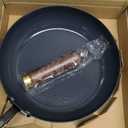 Enameled Carbon Steel Skillet, 9.5-Inch Nonstick Frying Pan, Stay-Cool Wooden Handle, Non Toxic, PTFE & PFOA Free Oven-Safe, Season-Free Carbon Steel Pan