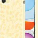 For iPhone 11 6,1'' Case, Aesthetic Flower Pattern Cute Phone Case, Exquisite Design Soft Slim TPU Shockproof Protective Phone Cover for Girls Women Floral Stylish Case, Yellow