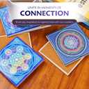 2 x Ceramic Coasters with Mandala Designs with Cork Backing for Hot & Cold Beverages Protects Surfaces from Water Rings & Heat Marks Mind Body & Soul by Mandala Arts Sri Yantra