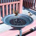 Solar Bird Bath,Deck Bird Bath with Solar Fountain,Metal Bird Bath Bubbler,Deck Mounted Bird Bath,Adjustable Sturdy Balcony Bird Bath,Patio Garden Decor