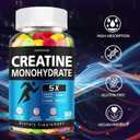 2 x Creatine Monohydrate Gummies - Clean Creatine for Women Men for Muscle Strength, Improving Endurance & Post Workout Recovery - Creatine Supplement Mixed Fruit Flavors (160 Gummies) (EXP 03/18/27)