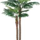 7FT UV-Resistant Faux Palm Tree84in Realistic Artificial Palm Tree Indoor Outdoor, Tropical Fake Plant for Home Office Patio Poolside Yard Christmas Hotel Gift