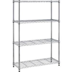 BestOffice Adjustable Wire Shelving Storage Shelves Heavy Duty Shelving Unit for Small Places Kitchen Garage (Chrome, 361454)