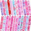 Thuodo Valentines Day Slap Bracelets with Colorful Hearts for Birthday Gifts for Kids Party Supplies Favors Classroom Exchange Birthday Giveaways Game Prizes Kids Party Favors
