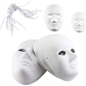 Oruuum DIY Face Masks, Paintable Paper Mask, White Masquerade Mask for Mardi Gras, Party Full Face Masks, 12 Pieces