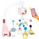 Baby Crib Mobile with Music and Night Lights,Mobile for Crib with Rotation, Remote Control, Projection, Baby Crib Toys for Newborn Infant Boys Girls Toddles (Pink)