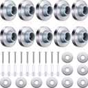 Pangda Concave Wall Door Bumper Stop Silver Stainless Steel Wall Door Bumper with 1-1/ 8 Inch Gray Round Rubber Bumper Wall Protector Door Stops (10)