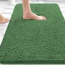 OLANLY Bathroom Rugs 30x20, Extra Soft Absorbent Chenille Bath Rugs, Rubber Backing Quick Dry, Machine Washable Bath Mats for Bathroom Floor, Tub and Shower, Home Decor Accessories, Olive Green