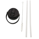 Replacement Flip Top Straw Lid for Standard Wide Mouth Bottles – Approx. 55mm / 2.2” Opening – Compatible with Selected Wide Mouth Bottles Only – Includes 2 Straws & Cleaning Brush.