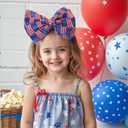 4th of July Baby Girl Bows,Large Double Bows Headband with Star Handmade Stretchy Hairbands for Newborn/Infant bows,or 1-3 Year Kids