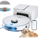 Robot Vacuum and Mop, 3-in-1 Robotic Vacuum Cleaner with 70-Day Self-Emptying Base, 360° LiDAR Navigation & Smart Mapping, 6000Pa Strong Suction for Pet Hair, Carpets & Hard Floors