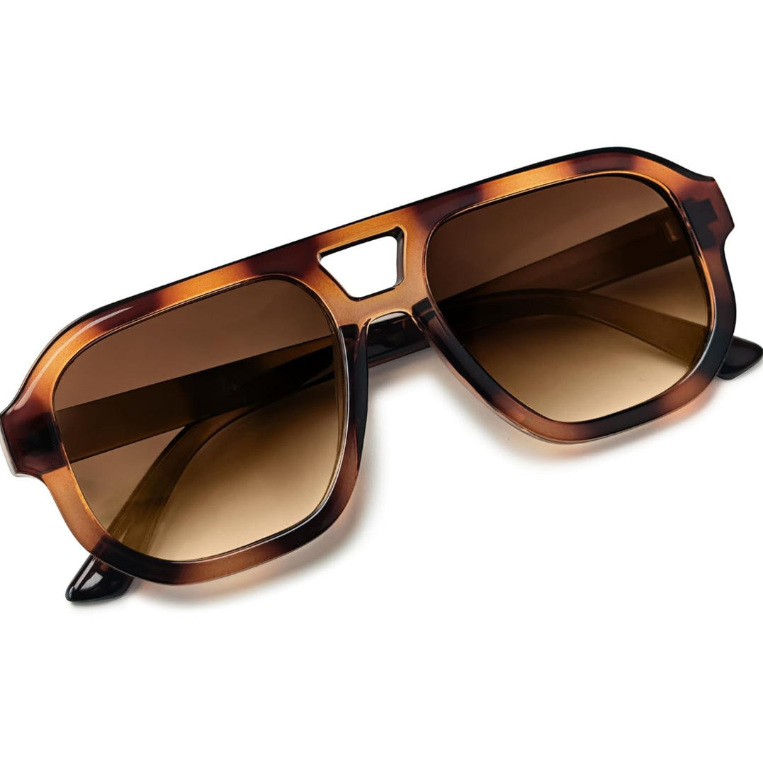 livho Trendy Polarized Square Aviator Sunglasses Women Men Square Eyewear Frame, Retro Sun Glasses for Women Men 2025 Shades