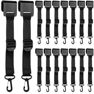 Exclaith 16 Pcs Tent Hanging Clip for Vendor Booth Display, Canopy Hanging Clips for Outdoor Camping to Hang Food, Lanterns, Garbage Bags, Towels, Black