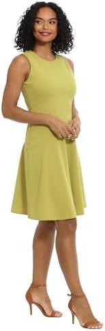 London Times Women's Versatile Crew Neck Bias Seamed Fit and Flare Dress Polished Chic Flattering Feminine 22W