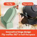Bella Flip-n-Store Waffle Maker with EverGood Ceramic Nonstick Coating, Fits-anywhere Kitchenware, Power Indicator Light, Cool Touch Handle & Cord Wrap, 7 Wide & 1" Deep Plates, 1000 Watt, Seaglass