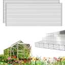 3 PCS 4' x 2' x 0.24'' Polycarbonate Greenhouse Panels, Double Layer Polycarbonate Panels, Outdoor Waterproof, UV Protected, Impact Resistance Clear Sheets, for Garden and Greenhouse