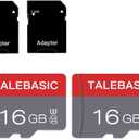 2 Pack 16GB Memory Card Class 10 Flash Card Fast Speed TF Card with Adapter for Tablet/Mobile Phone/Camera/Car Audio/Game Console(2 Pcs 16GB)