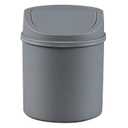 2 L Plastic Mini Desktop Trash Can, Tiny Garbage Can with Swing Lid, Gray