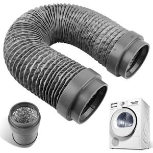 Dryer Vent Hose, 4 Inch Heavy Duty 5FT Flexible Aluminum Dryer Duct Hose, Heat Resistant Insulated Exhaust Hoses for Dryers, Crush Proof Fits for Universal Tight Spaces