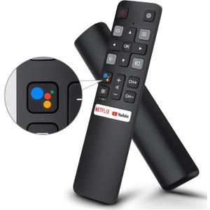Voice Replacement for TCL-Android-TV-Remote,New Upgraded RC802V for TCL Smart TVs with Google Voice Function (black)