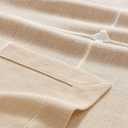 ZeeMart Grid Embroidered Hemmed Tablecloths, Cream 52x52 Inch, Farmhouse Style Heavy Weight Cotton Linen Cream Tablecloths, Boho Plaid Water Resistant Square Table Cloth