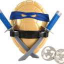 Turtle Shell for Kids Cosplay Halloween Cartoon Ninja Costume Party, Super Hero Cosplay Costume (Blue)