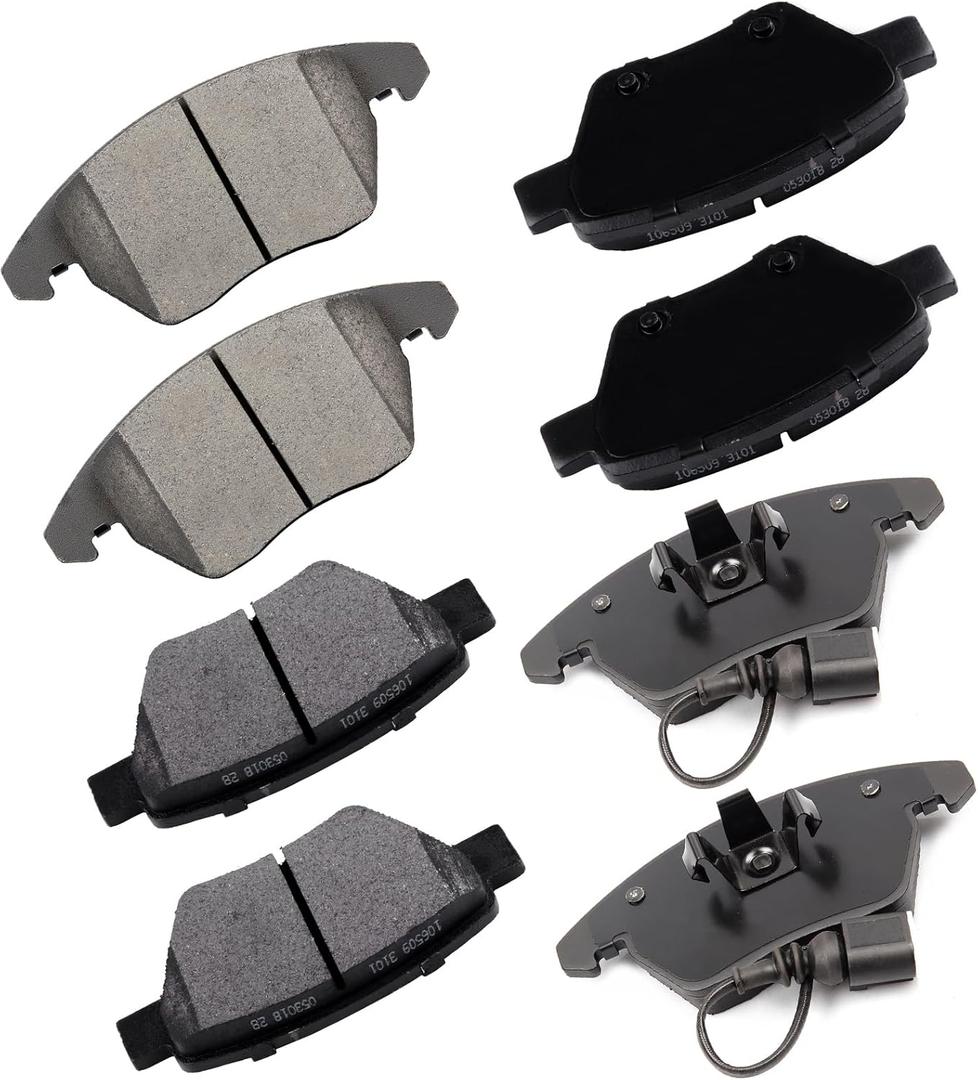 cciyu D1107 D1456 Ceramic Front Rear Disc Brake Pad Set Fit For 10-12 For Audi A3,10-12 For Audi A3 Quattro,For Volkswagen TYPE 1/Eos/Golf/GTI/Jetta,8pcs