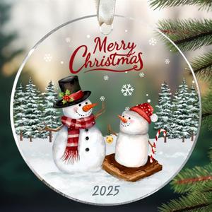 3 x Smores Ornaments, Snowman Ornaments - Cute Smores Ornament for Christmas Tree - Marshmallow Gifts for Snowmen Lovers, S'Mores Themed Gifts - Acrylic Snowman Ornament 2025