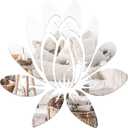 WRENYZK Lotus Shape Wall Mirror Stickers, Self Adhesive Mirrors for Wall, Unbreakable Acrylic Decor, Decorative Silver Mirrors for Room, Living Room, Bathroom (Silver)