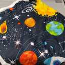 Outer Space Blanket for Boys - Constellation Solar System Fleece Ultra Soft Galaxy Rocket Planet Kids Gift for Birthday, Bed, Couch, Sofa, Living Room Decor