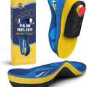 WalkHero Heavy Duty Arch Support Insoles, 220+lbs Plantar Fasciitis Orthopedic Inserts Relieve Pain, Work Boot Orthotics Insoles (Mens 6-6.5 | Womens 8-8.5, Glacial Blue)