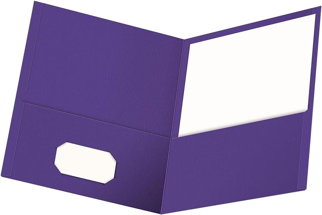 Oxford Twin Portfolio Folders, Purple, 25/Box (OXF 57514)