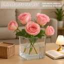 CONNOO 9 Pack Square Glass Vase 4" x 4" x 4", Clear Bulk Flower Vases for Centerpieces, Square Glass Cube Vase Floating Candle Holders for Wedding Party Home Decor