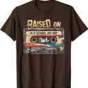 Raised ON Old School Hip HOP Tshirt Cassette Graffiti Rap T-Shirt, Medium