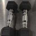 Fitvids Rubber Encased Exercise & Fitness Hex Dumbbell, Hand Weights with Anti-Slip Metal Handle for Home Gym, 2 x 5lb