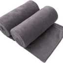JML Microfiber Bath Towel 2 Pack(30" x 60"), Oversized Thick Towels, Soft, Super Absorbent and Fast Drying, No Fading Multipurpose Use for Sports, Travel, Fitness, Yoga, 30 in 60 in, Grey Count