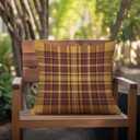 Fall Plaid Pillow Covers 18x18 Set of 2 Orange Brown Check Tartan Gingham Autumn Plaid Themed Decorative Throw Pillows Outdoor Pillowcases Square Farmhouse Cushion Thanksgving Home Decor