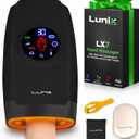 Lunix LX7 Electric Hand Massager with Compression, Pressure Point Therapy for Arthritis, Pain Relief and Carpal Tunnel, Shiatsu Massage Machine with Heat, with Hand Warmer, Black