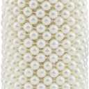 Pearls String Beads 33 Feet Faux Pearls Roll for Crafting Christmas Tree Garland Flowers DIY Wedding Party Centerpiece Party Jewelry Decoration (10mm Ivory)