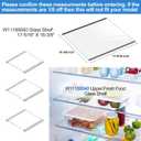 UPGRADED W11188040 Refrigerator Glass Shelf Compatible with Whirlpool Fresh Food Upper Glass Shelf Replacement,Tempered Glass Shelf Parts W11135529,AP6286990, Fit WRS312/ WRS315/ WRS321/WRS325..Series