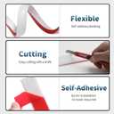 3/4 Inch Flexible Quarter Round Molding, Peel and Stick Rubber Floor Trim, Quarter Round Trim with 3m Tape, Self-Adhesive Bathtub Trim Molding(White, 480Inch)