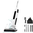 Cordless Wet Dry Vacuum Cleaner for Hard Floors/Carpet, Lightweight Vacuum Cleaner Mop with Self Cleaning, Swivel Steering, LED Display & Voice Assistance, Upright Vacuum for Home