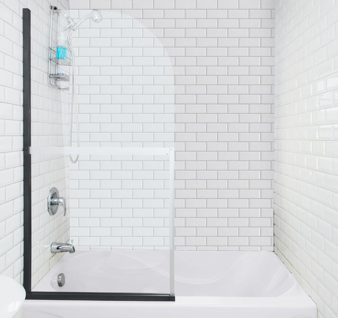 Squid Stick-On Bathtub Door | Shower Curtain Alternative | Easy Installation, Scratch-Resistant, Removeable, Leak-Proof, Acrylic BPA-Free & Non-Toxic