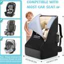RAINSMORE Car Seat Travel Bag for Airplane Padded Car Seat Backpack Heavy-duty Car Seat Cover for Air Travel Gate Check Carseat Carrier Bags for Airport Fits Infant Carriers & Boosters