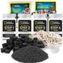 NATIONAL GEOGRAPHIC Rock Tumbler Grit & Media Refill Kit Rock Polishing Supplies Kit, 4-Stage Silicon Carbide Bulk Grit, 1.5 Pounds of Ceramic Pellets, Stone Tumbling & GemFoam Polishing Media