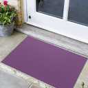 Front Door Mat, Non - Slip Absorbent Door Entry Mats, Doormats Indoor/Outdoor Entrance Small Rugs, Simplicity Solid Color Purple Doormat - Easy to Clean Floor Mats for Home 24x36 Inch