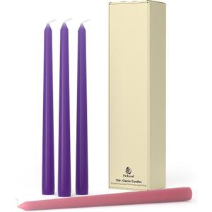 10-Inch Tall Dripless Advent Candles Set of 4, Tapered Candles, Perfect for Christmas - Smokeless, Unscented, Long Burning - Hand Poured, Colored Tall Candlesticks - Pink and Purple 10-Inch Tall Dripless Advent Candles Set of 4, Tapered Candles, Perfect for Christmas - Smokeless, Unscented, Long Burning - Hand Poured, Colored Tall Candlesticks - Pink and Purple