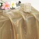 P Pothuiny Sheer Organza Fabric by The Yard, 10 Yards x 60 Inch Wide Bridal Champagne Organza Tulle Fabric Roll Shiny Gauze Fashion Dress Sewing Craft for Wedding Party Decorations Backdrop